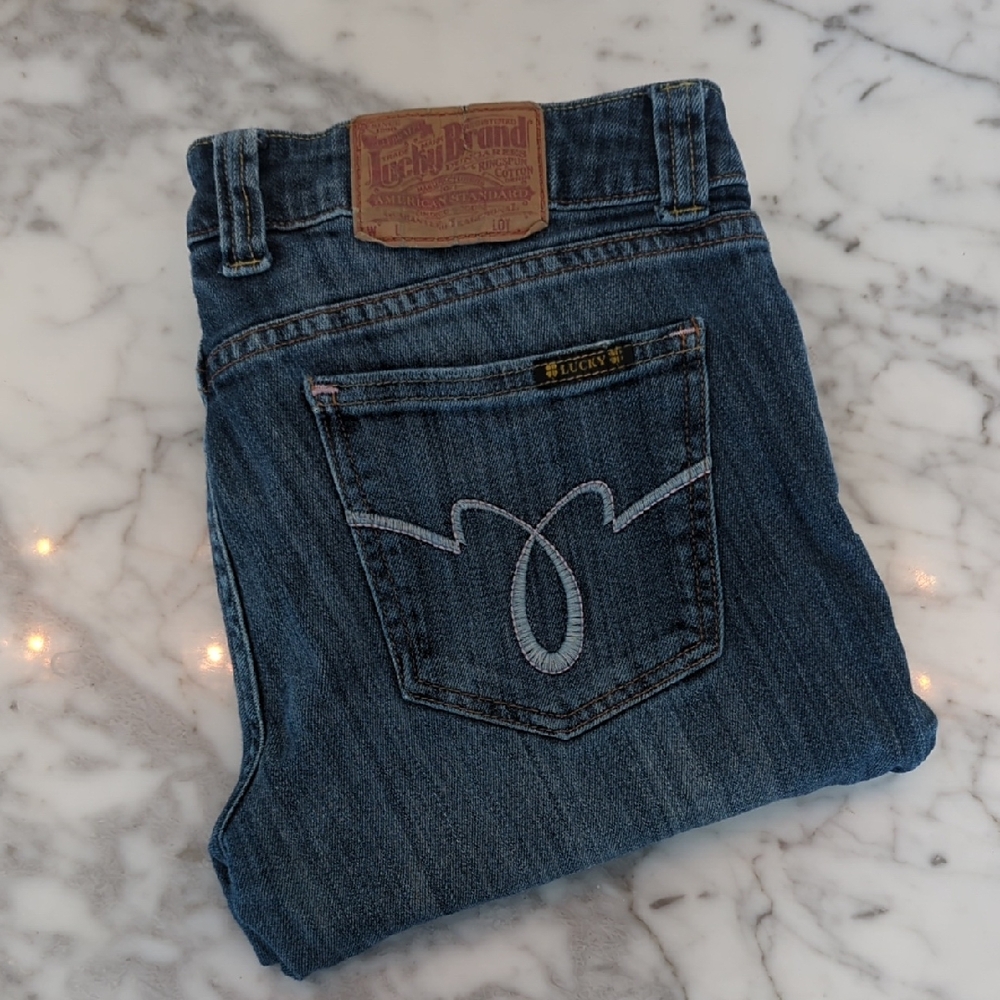 Lucky Brand Denim Lola Straight Run Stitch Denim Jeans Size 28
